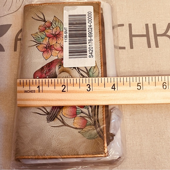 🪿NWT! Summer Tryst Anna by Anuschka, Retired! Birds&Flowers, Hand Painted! - Picture 4 of 6